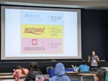 JetStream2 on screen during lecture
